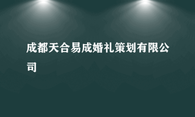 成都天合易成婚禮策劃 專業(yè)攝影擴(kuò)印服務(wù)，定格幸福瞬間